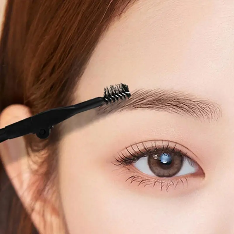 Eyebrow Pomade Two Color Eyebrow Mascara Eyebrow & Eye Liner Cream with Stamp Waterproof Eyebrow powder with Double-Ended Brush