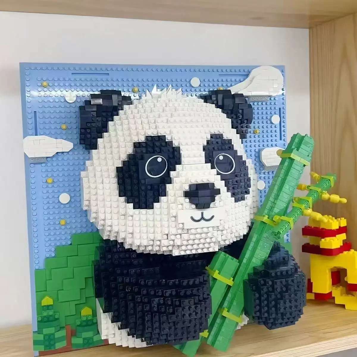 Nuevo marco de arte de pared creativo, tiburones, águilas, Panda, modelo de ladrillo DIY, micropartículas, pintura 3D, bloques de construcción, juguetes de decoración del hogar