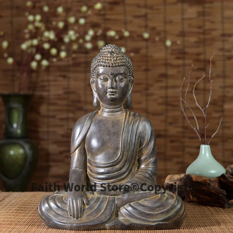 30CM -Wholesale Buddha figure # HOME family efficacious Protection Talisman # Retro Buddhism FENG SHUI sakyamuni buddha statue