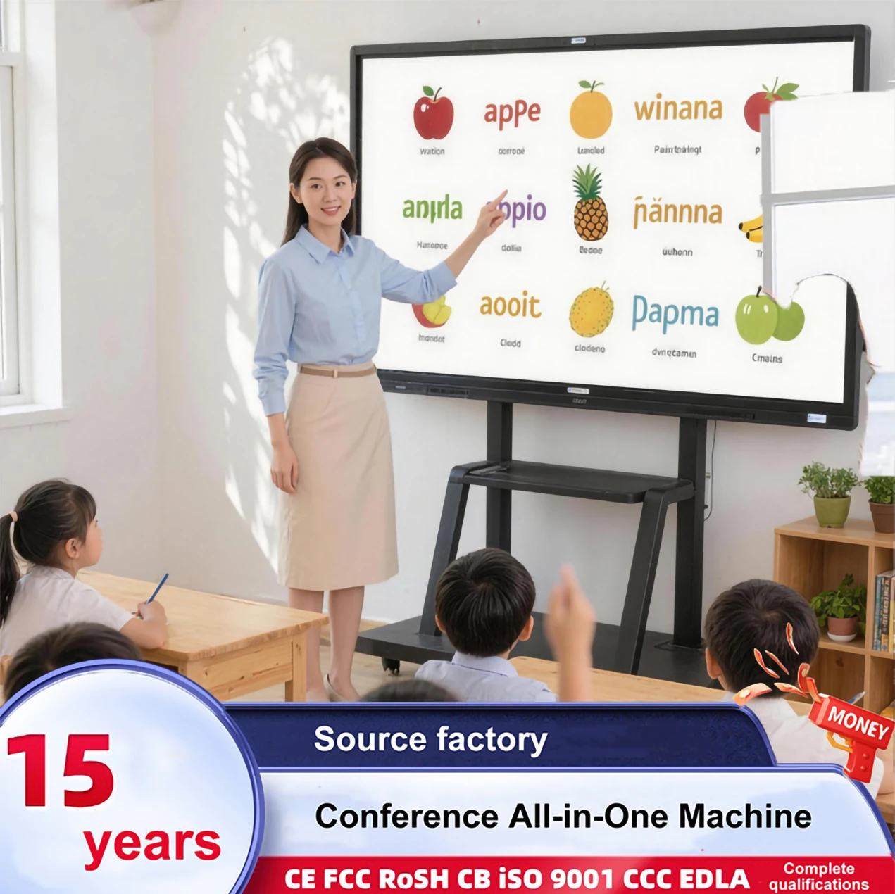 

KG 4K LCD Electronic Whiteboard 43" Multi-Touch Anti-Glare All-in-One Conference & Teaching Machine With USB Inputs