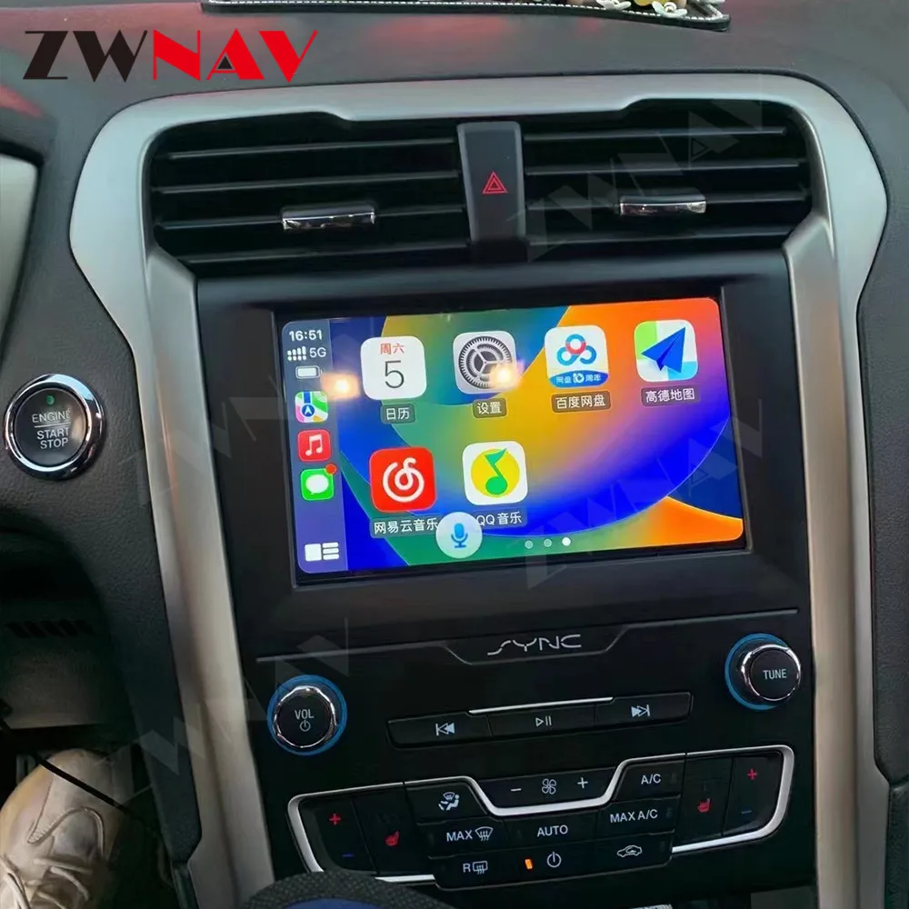 Autoradio Android 12 pour Ford Mondeo 2013-2018, 8 en effet, récepteur stéréo, lecteur de limitation d'autoradio, navigation GPS, unité principale Carplay