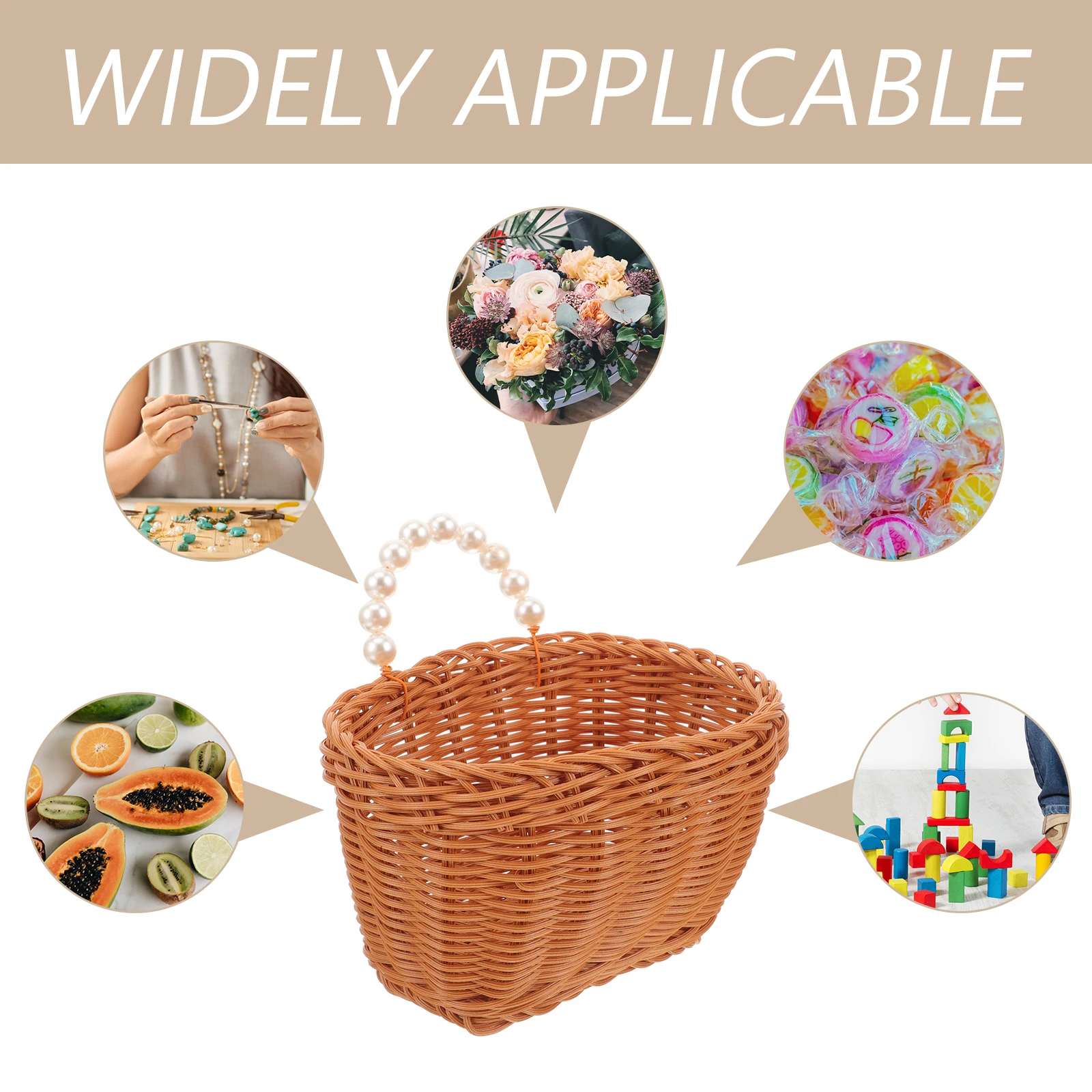 

Wall Hanging Baskets Woven Storage Fruit Vegetable Brown Kitchen Retro H woven Basket Home ganization Garlic Basket Decor