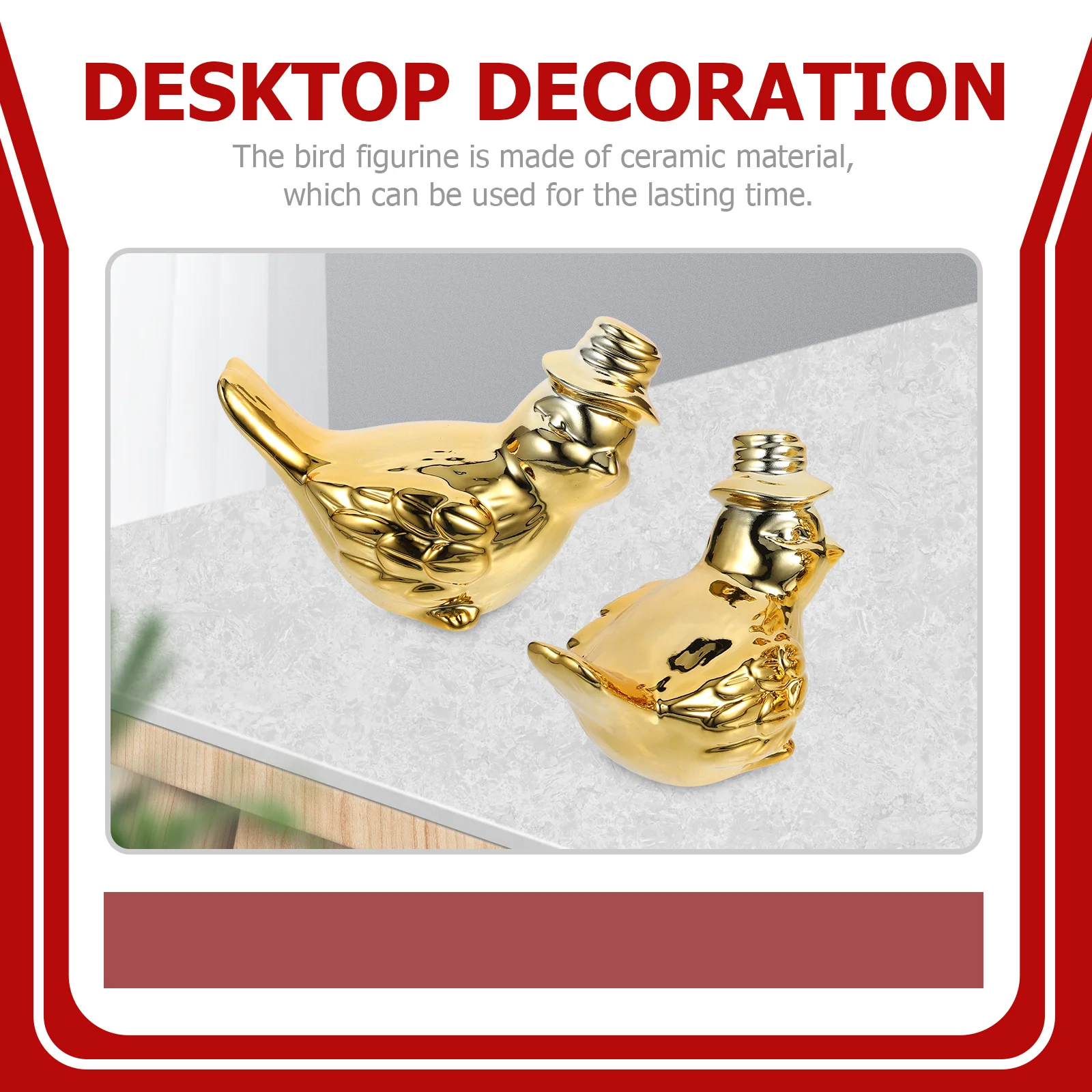 

1Pair Gentleman Small Bird Sculpture Ceramic Craft Ornament Desktop Decorative Bird Figurines Nordic Style Ceramic Craft Decor