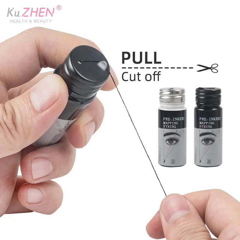 

30m Black/White Microblading Mapping String Pre-Inked Eyebrow Marker Thread Tattoo Brows Pre Inked PMU Mapping String Tattoo Kit