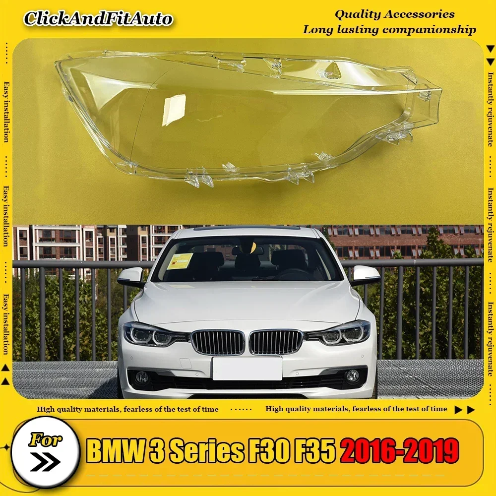 

For BMW 3 Series F30 F35 2016-2019 Headlight Cover Headlamp Shell Headhights Lens Lampshade Transparent Plexiglass