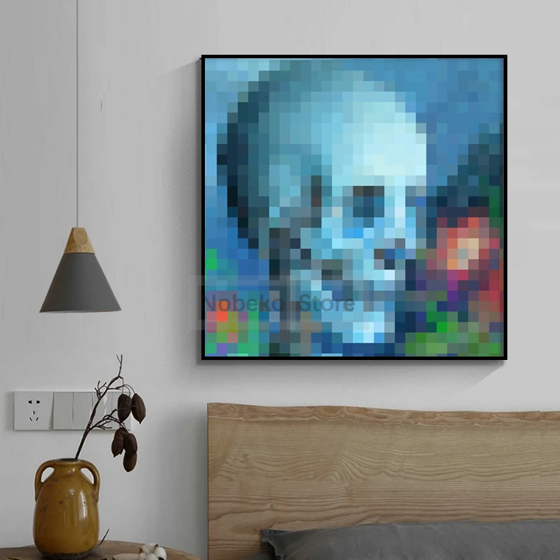 الكلاسيكية كتلة بكسل لعبة MC لوحات معلقة المشارك لوحات في اللعبة يطبع قماش صور فنية للجدران ديكور غرفة المنزل