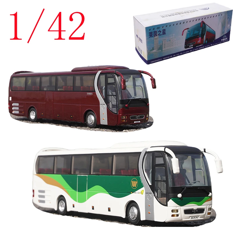 دييكاست سيارة 1/42 مقياس رجل R41 حافلة سيارة نموذج سبيكة رجل R41 حافلة لعب المركبات نموذج المشهد عرض حلية لعب للأولاد