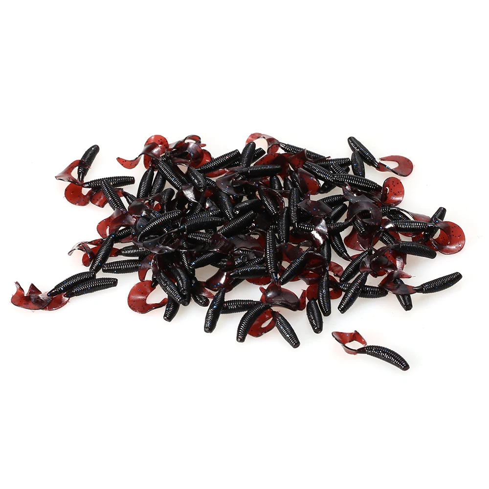 100pcs Fishing Lures 4cm 0.4g Artificial Wobblers Silicone Bait Grub Worm Lure Pike Bass Soft Lures Carp Fishing Accessories image 5