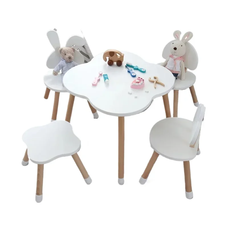 Children's wooden tables and chairs Baby party activity table Children's study table Children's bedroom furniture set