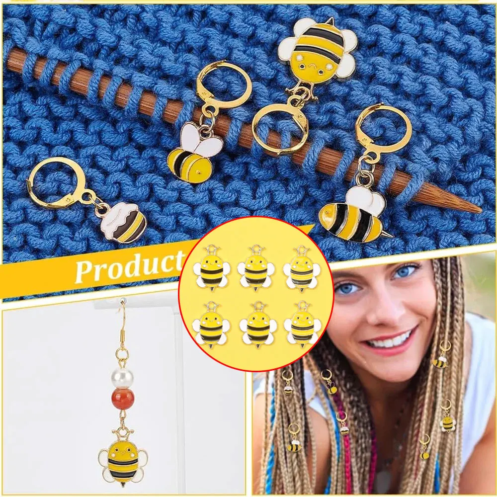 7/13/22pcs Yellow Bee Shaped Enamel Craft Pendant, Used for DIY Bracelets, Necklaces, Earrings, Decorative Accessories