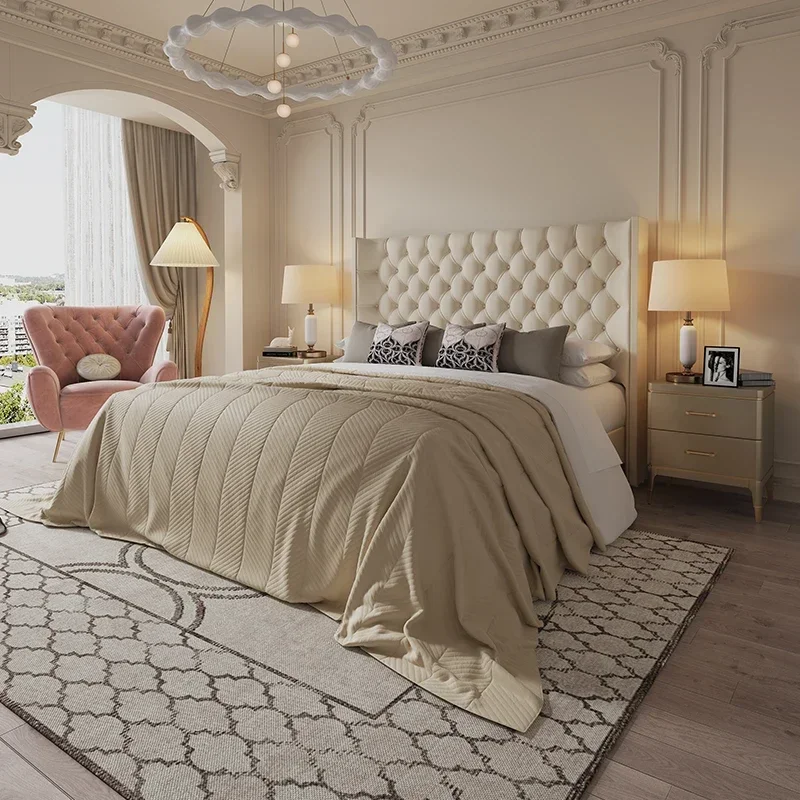 سرير جمالي مصمم بسيط ومريح لغرفة نوم الشمس وسرير بسيط ورخيص فاخر وحديث وأثاث فندق Cama De Casal