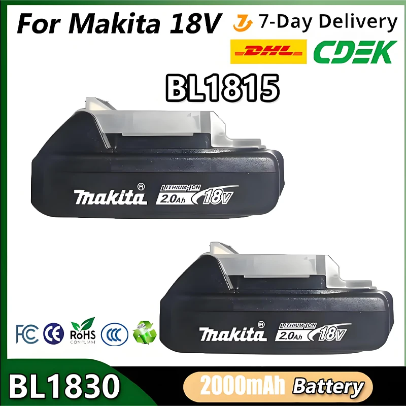 

Rechargeable 18V 2.0Ah Li-Ion Battery For Makita BL1830 BL1815 BL1860 BL1840 194205-3 Replacement Power Tools Battery