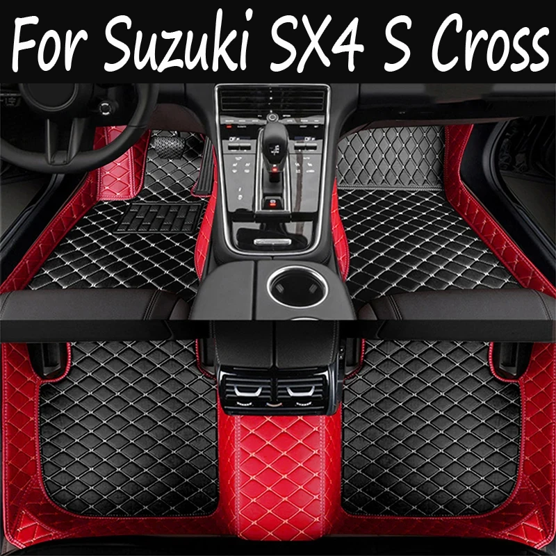 Custom Auto Luxury Leather Car Floor Mat For Suzuki SX4 S Cross 2020 2021 2022 Car Mat Full Set Women Waterproof Accessories