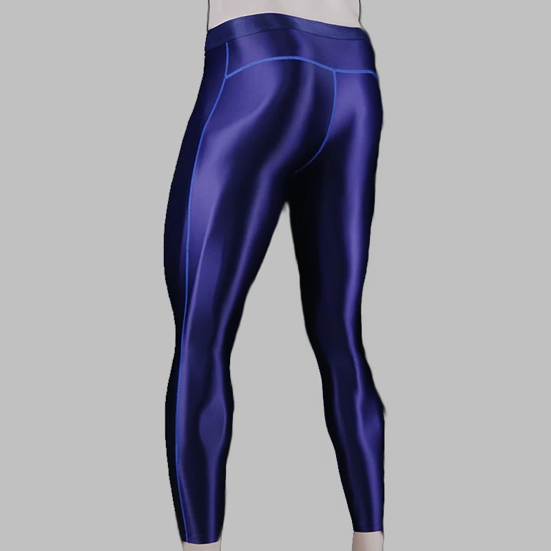 Men Glossy Swimming Trunks Stretch Shiny Yoga Pants Work Out Sexy Leggings Sport Fitness Push Up Compress Pants