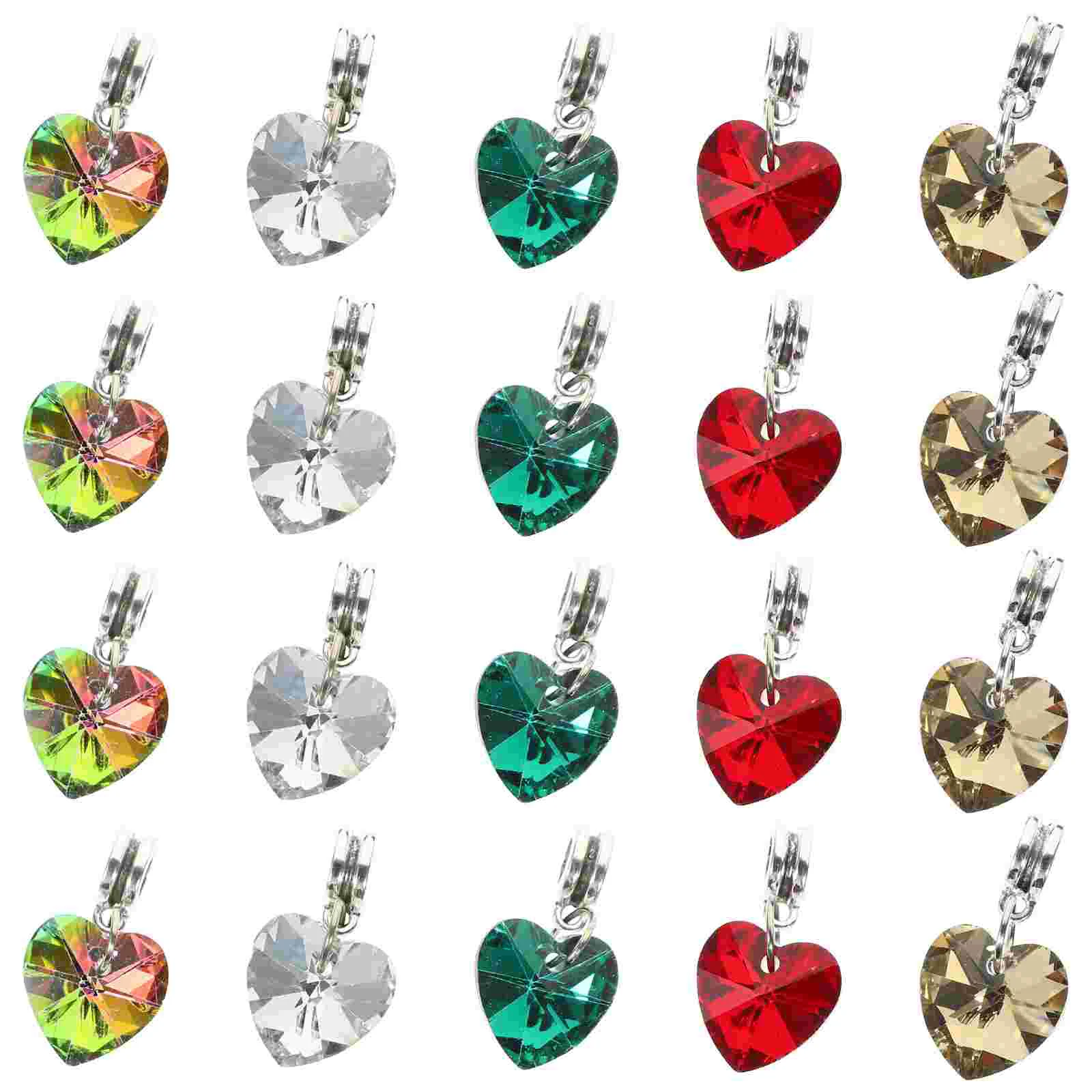 

50 Pcs Charm Necklace Heart Pendant Hoop Earrings Shape 25X15cm Glass DIY Jewelry Making Findings