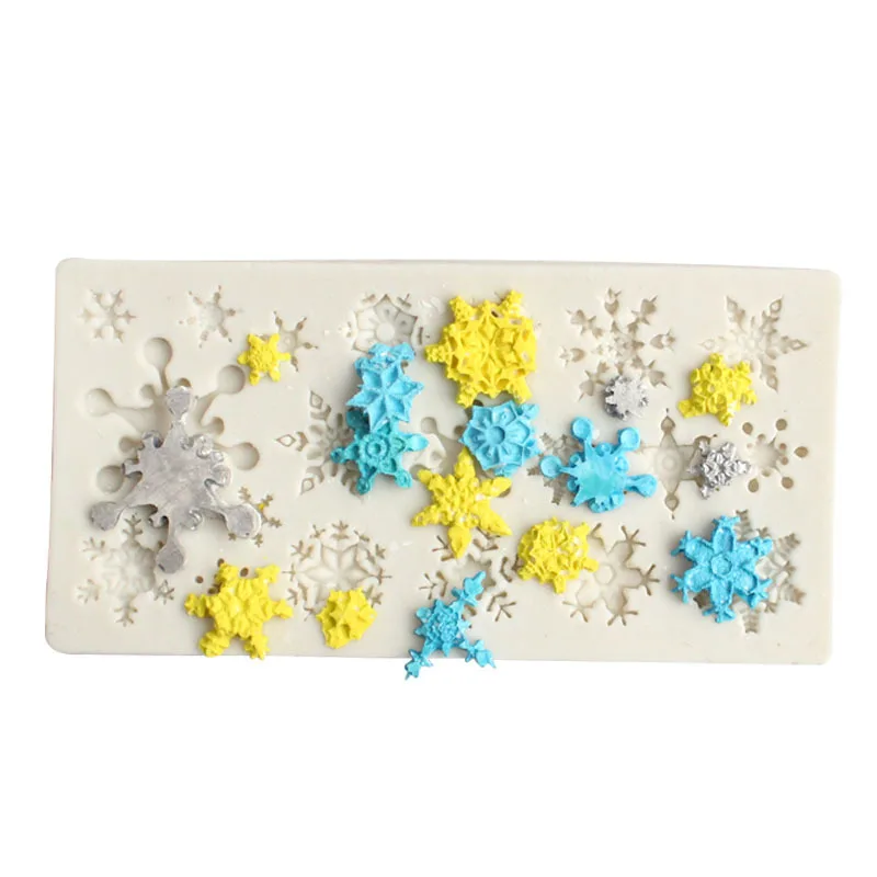 Aomily Snow Flake Shaped 3D Silicon Chocolate Jelly Candy Cake Bakeware Mold DIY Pastry Bar Ice Block Soap Mould Baking Tools