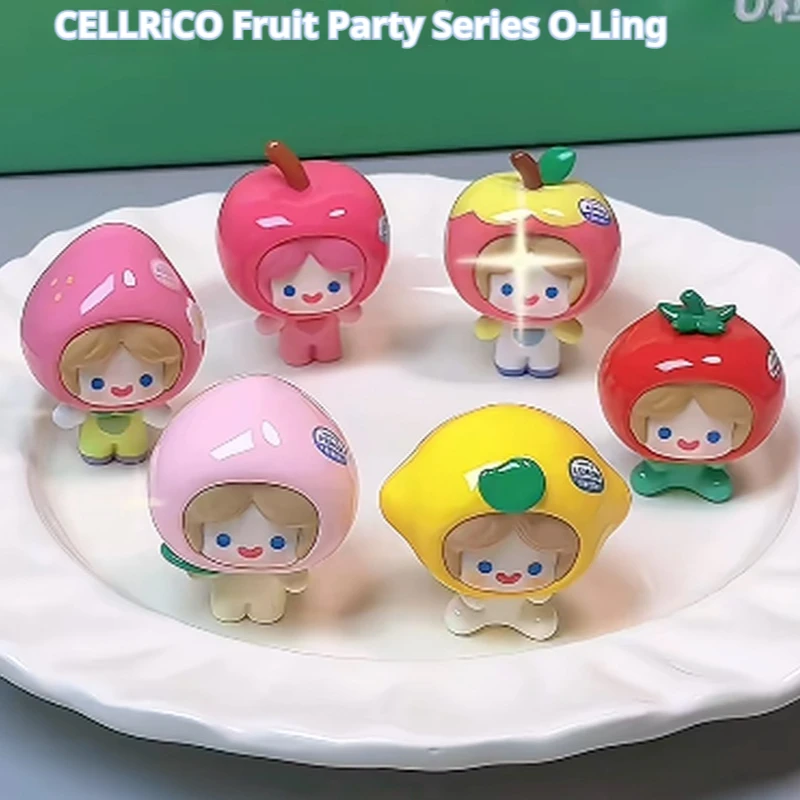 

Аутентичная серия RiCO Fruit Party, мини-фигурка вишневого кота, модная сумка для слепых игрушек, украшение для рабочего стола, U-образная модель частиц