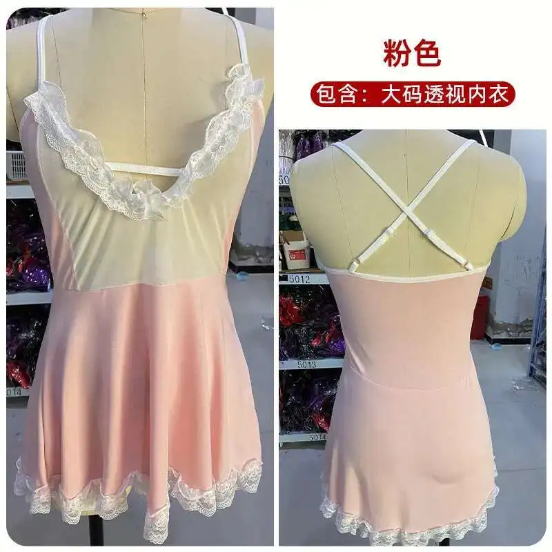 Seksowna elastyczna kamizelka z perspektywą Hollow Lace Edge Fit And Flare Dresses Korean Style Soft Girl Off Shoulder V Neck Dress A5