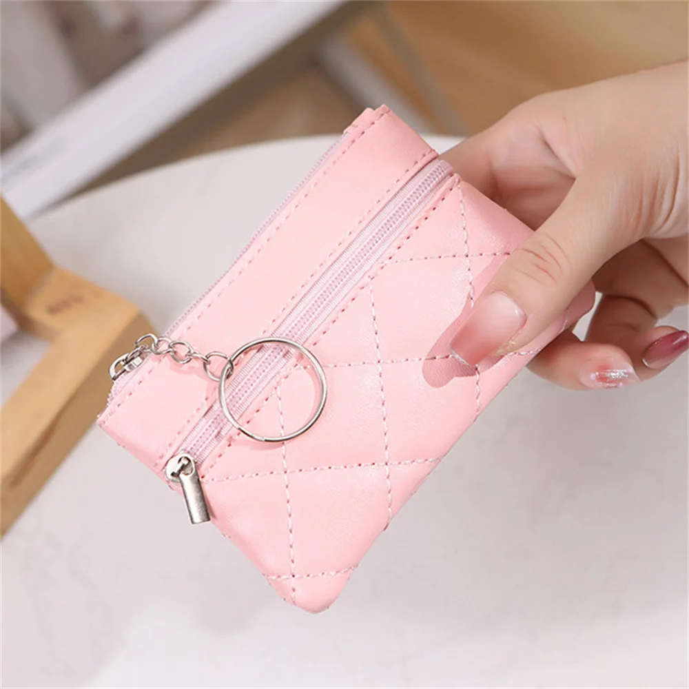 PU Leather Wallets with Key Ring Multifunctional Small Credit Card Pouch Coin Purses Fashion Short Wallets