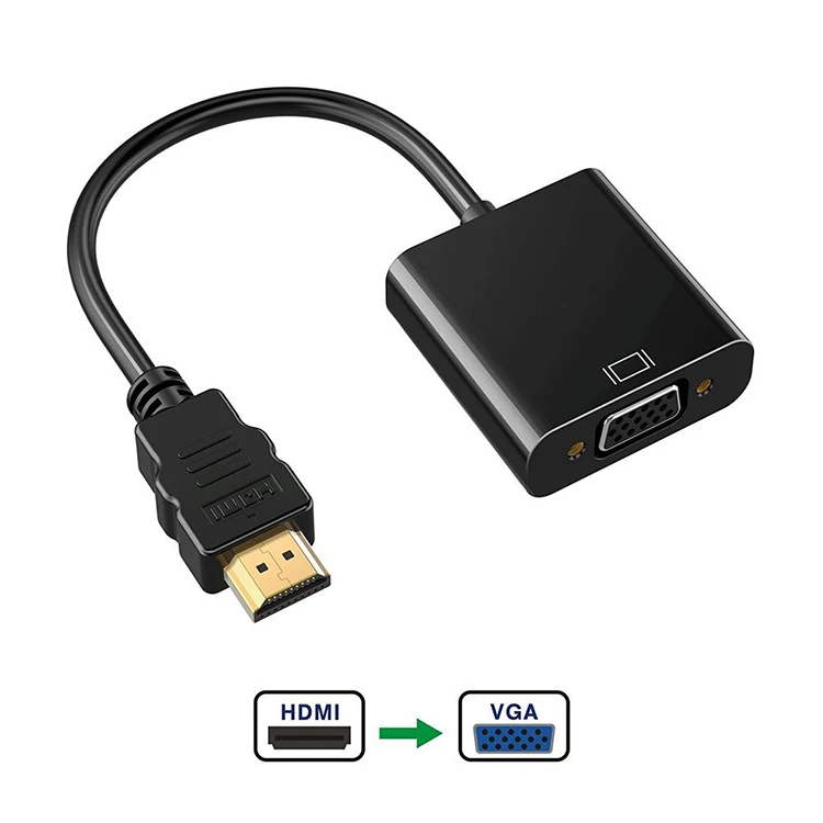 HDTV to VGA cable converter with audio power interface TV projector notebook adapter