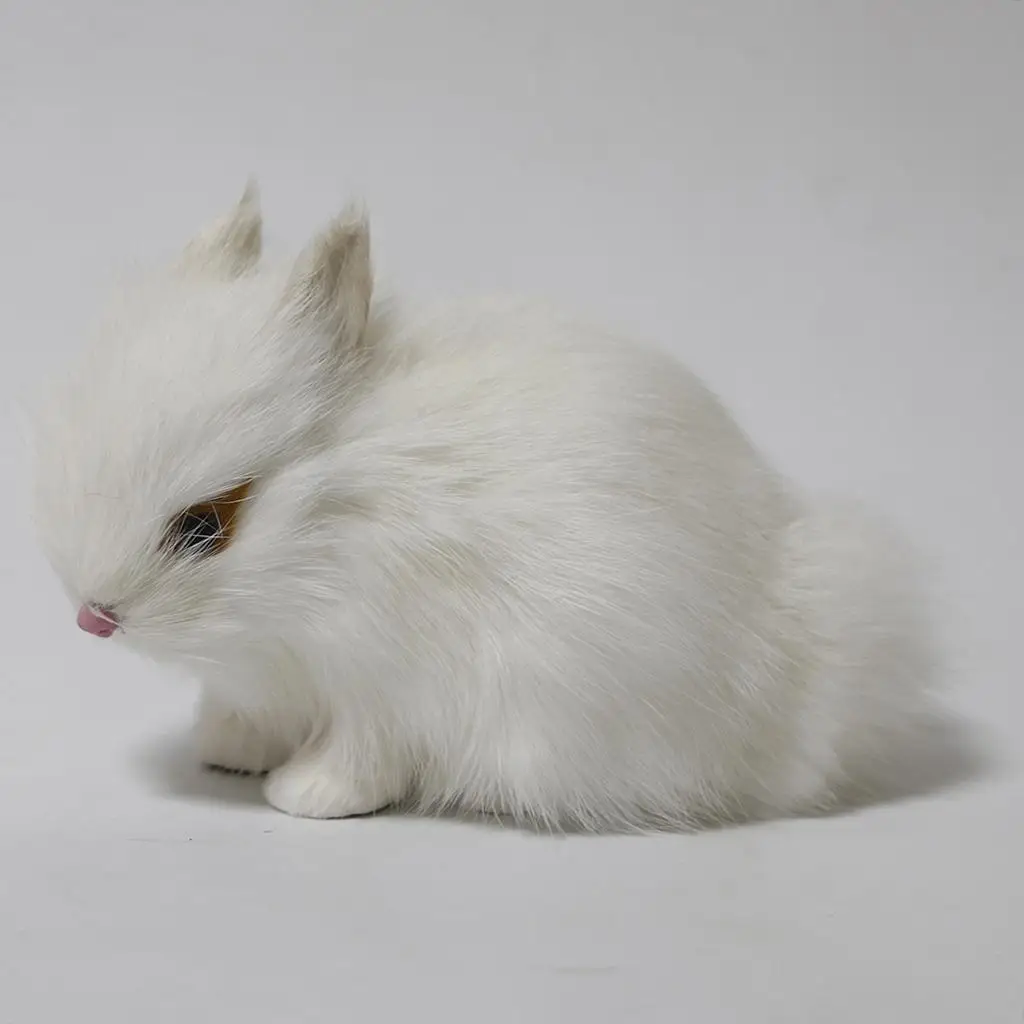 Simulation Relastic Rabbit Plush Animal Model Artificial Rabbit Ornament Miniature Decoration for Home Garden