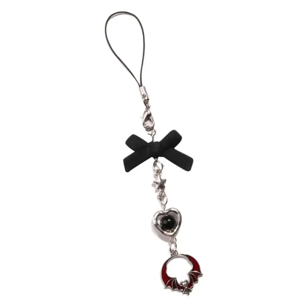 Black Butterfly Y2K Phone Strap Charm Gothic Style Mobile Phone Chain Lanyard Key Cord Mobile Keychain Lanyard Women Girls