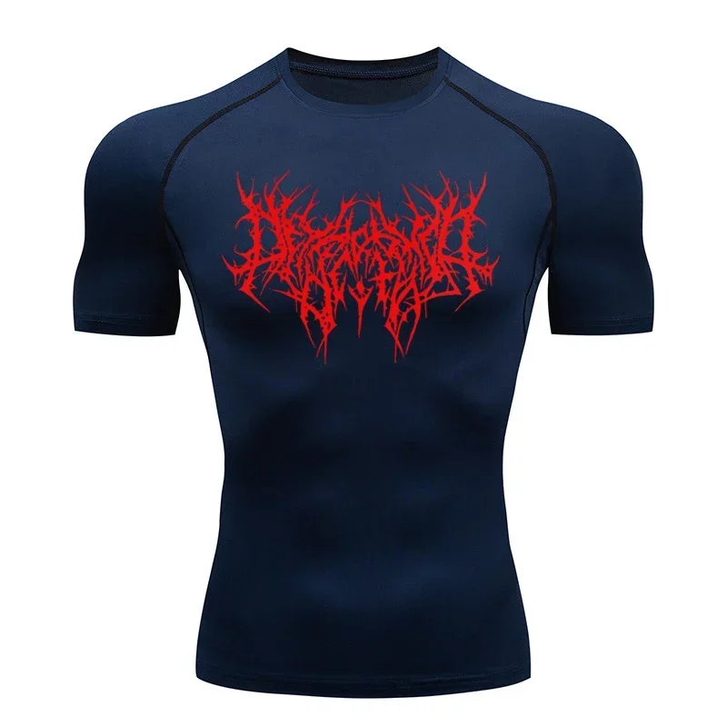 เสื้อยืดผู้ชายผู้ชายวิ่งกีฬา T เสื้อผู้ชายฟิตเนส Tops TEE Quick DryTight การฝึกอบรม GYM กีฬาเสื้อวิ่ง JERSEY