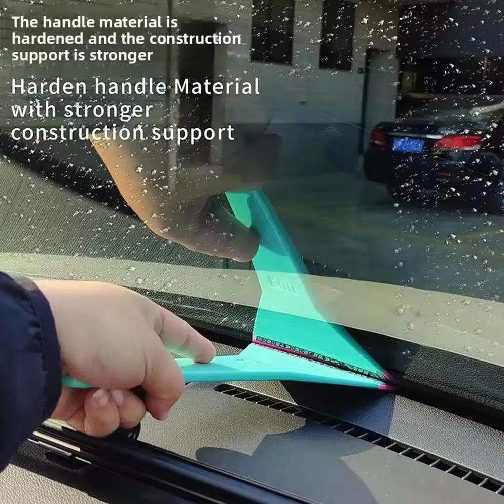 Langstieliger Auto-Windschutzscheiben-Reinigungsabzieher, Wasserwischer, Gummischaber für Fenstertönung, Glasreinigungszubehör – Detail 2