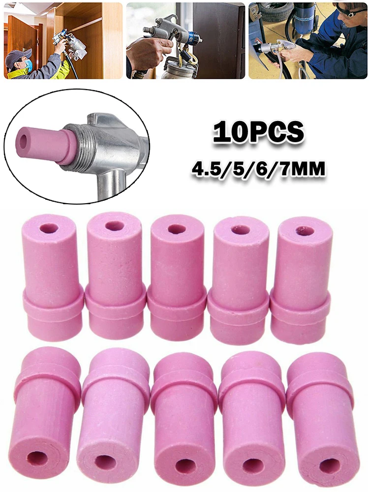 

Nozzle Tip 10Pcs Ceramic Long Life Pink Sandblaster Strong Wear Resistance Metallurgical Casting Marble Engraving