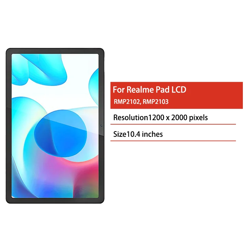 10.4“inch For Realme Pad RMP2102, RMP2103 LCD Display Touch Screen Digitizer Glass Assembly Replacement Repair Parts