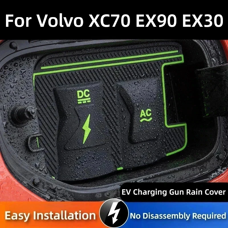 

For Volvo XC70 EX90 EX30 EV Charging Gun Cover Dustproof Waterproof Protective No-Damage Universal for Electric Vehicle