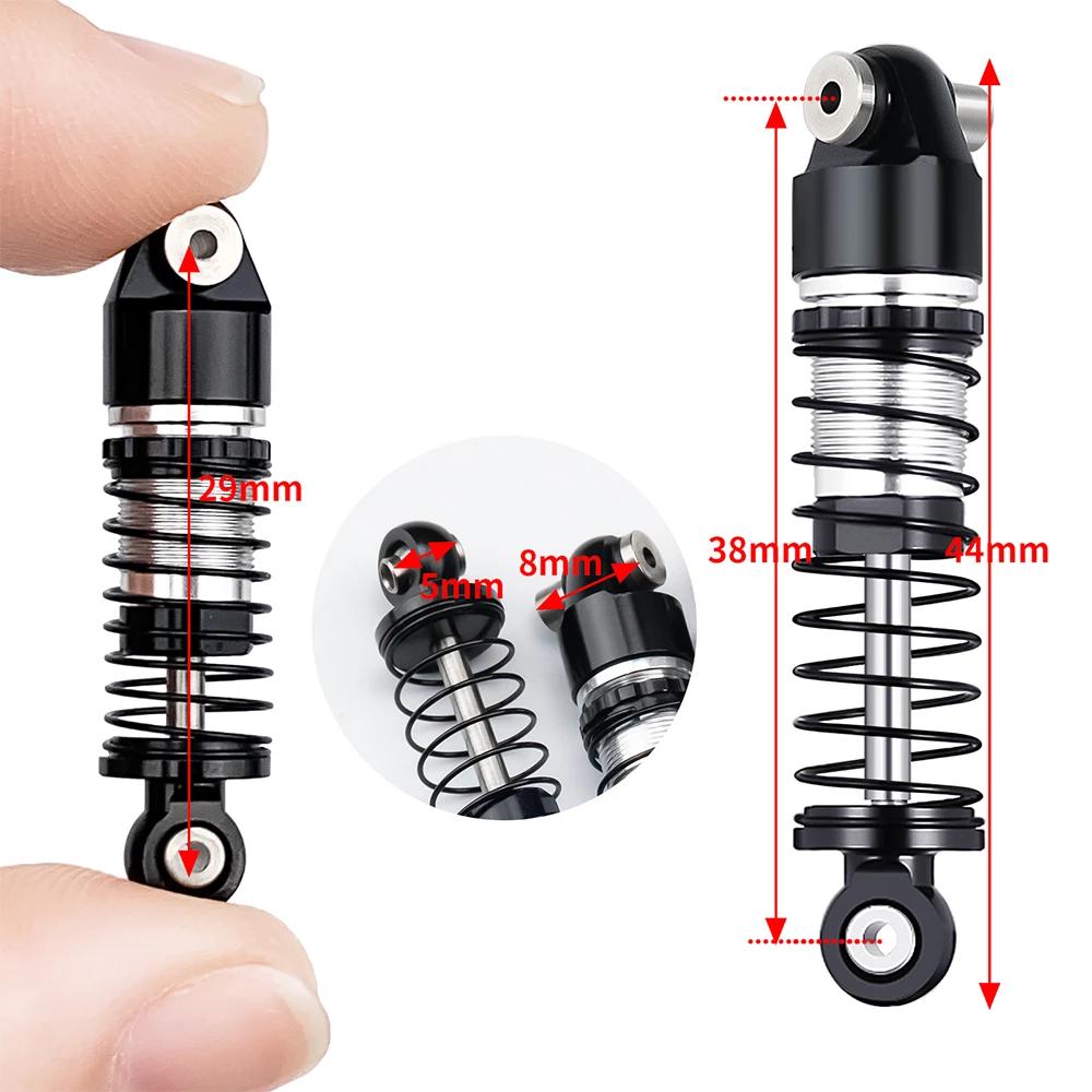 AXSPEED 38/41/43/46/51/60mm Metal Shock Absorber Oil Damper for 1/24 RC Crawler Axial SCX24 Upgrade Parts