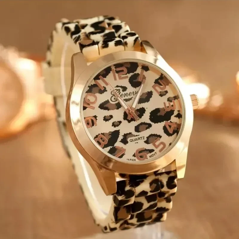 New Fashion Watch Leopard Print Silicone Watch Casual Students Quartz Wristwatches Sexy Ladies Watches Relojes Para Mujer Montre