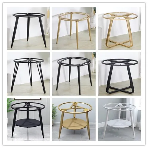 Round marble rock slab table legs bracket simple coffee table
