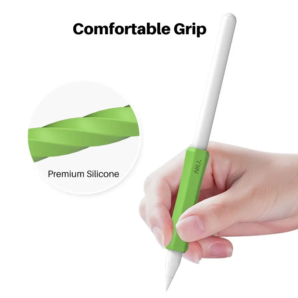 Não-Slip Silicone Stylus Pen Cover, USB-C Pen Grip, Capa protetora, Touch Pen Gripper, Fácil de segurar, Apple Pencil 3, 2, 1