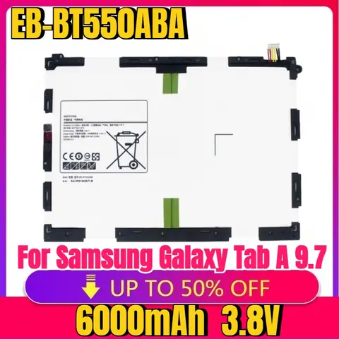 New high-quality EB-BT550ABA EB-BT550ABE Battery 6000mAh For Samsung Galaxy Tab A 9.7 T550 T555C P555C P550 Tablet Battery