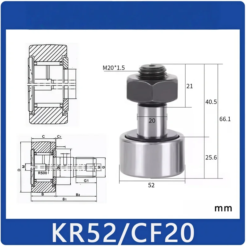 CF Series Screw Type Roller Needle Bearing 3 4 5 6 8 10 12 16 18 20 24 30KR16-1 for Industrial Equipment