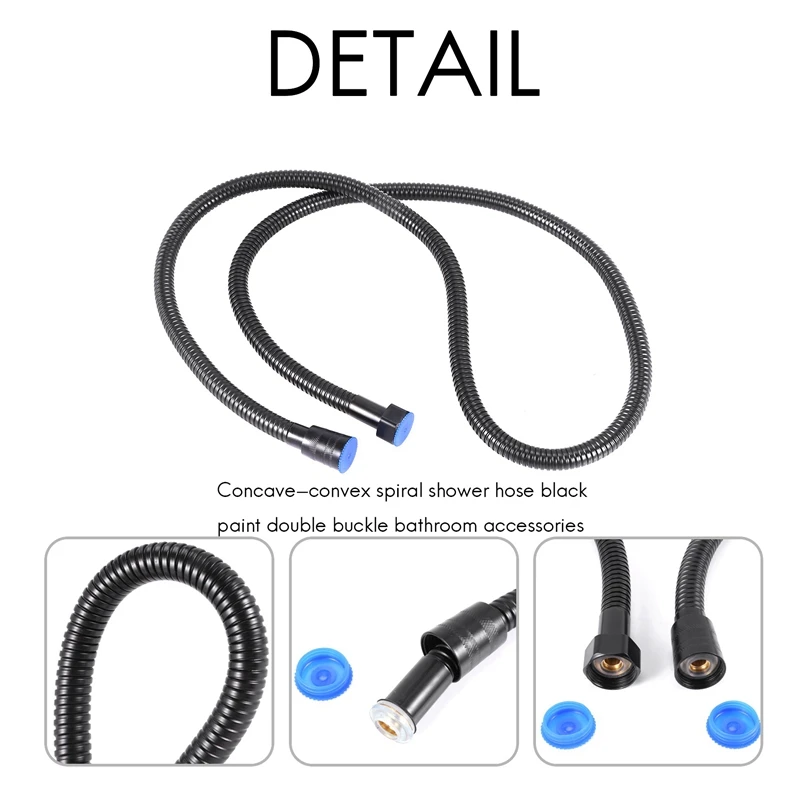 Gorąco! Czarny wąż prysznicowy ze stali nierdzewnej 150Cm elastyczny złoty wąż łazienkowy hydrauliczny błyszczący