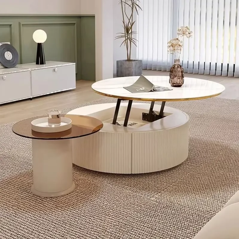 Aesthetic Nordic Coffee Tables Unique Round Minimalist Glamour Coffee Tables Luxury Tavolini Da Salotto Living Room Furniture