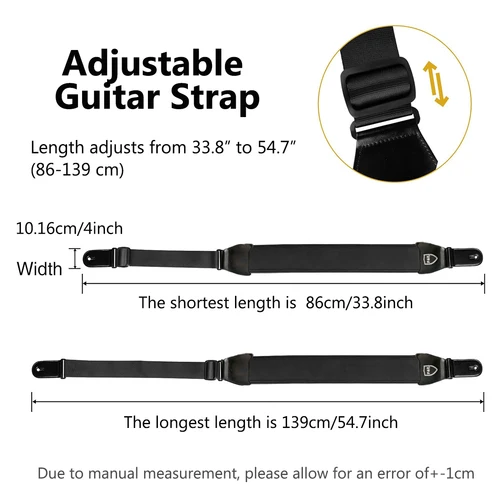 Imagen 2 del producto P & P 3D esponja correa de guitarra cinturón transpirable cómodo ajustable guitarra acústica correas acolchadas correa de guitarra eléctrica cinturón de bajo