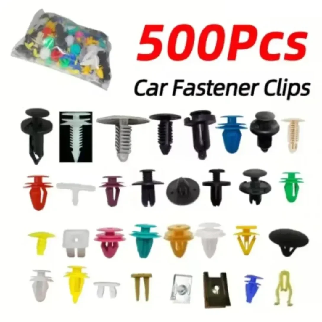 

500/200/Pcs Universal Mixed Auto Fastener Car Bumper Clips Retainer Car Fastener Rivet Door Panel Liner for All Car