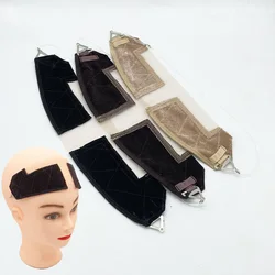 Diadema con agarre para peluca, diadema de terciopelo, bufanda, banda para el pelo con línea de pesca Invisible y ajustable, diadema para accesorios de peluca