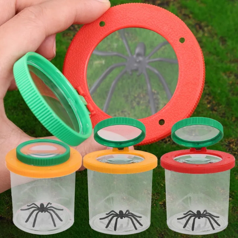 Portable Handheld Magnifying Glass Children Education Toys Insect Feeding Experimental Observation Box Magnifier Accessories