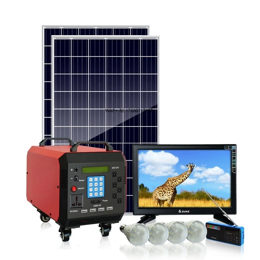 Prepaid 550W & 275W Solar System Generators with Light Emitting Diodes Solar Light Kit and Home Concentrator