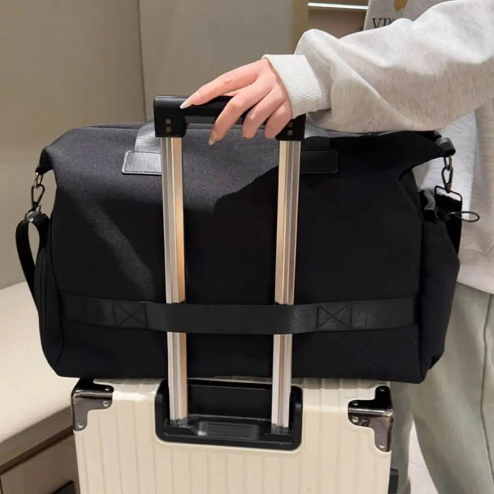 

with Dry Wet Separated Travel Duffle Bag Carry On Large Capacity Fitness Gym Bag Shoe Compartment Solid Color