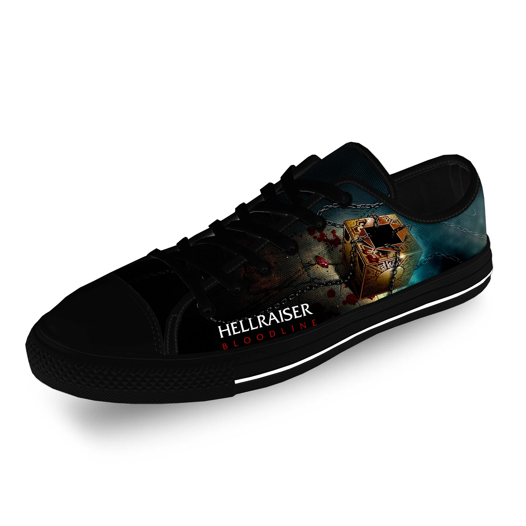 Hellraiser Movie Pinhead Horror Casual Cloth Fashion 3D Print Low Top Canvas Shoes Men Women Lightweight Breathable Sneakers