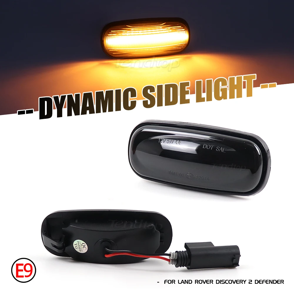 For Land Rover Discovery 2 1999-2004 Defender Freelander 1 2002-2005 Dynamic Blinker Sequential Flasher Light Side Marker Lamp