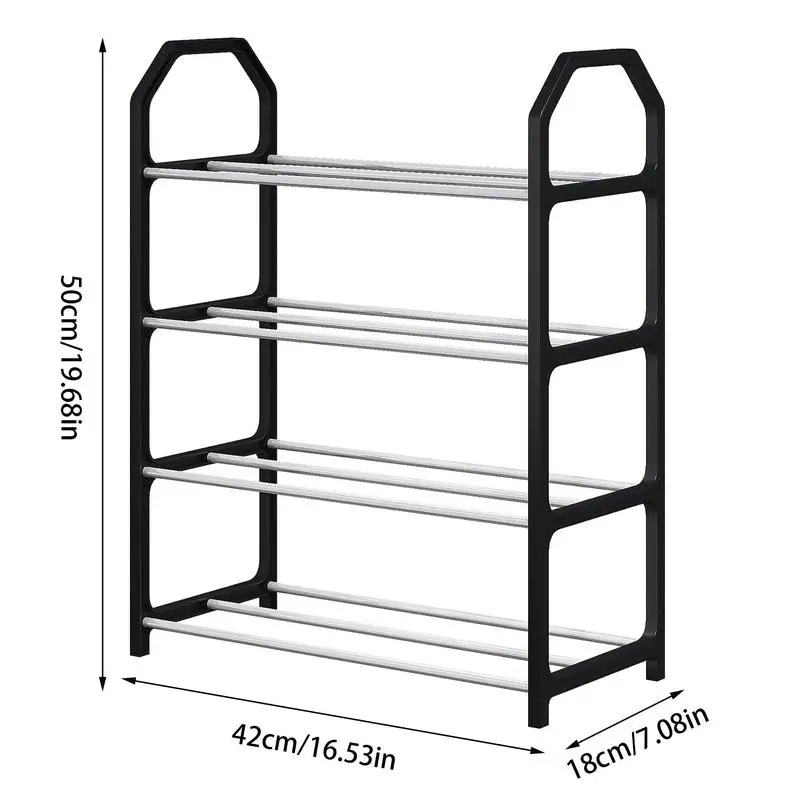 Shoe Rack Shoe Organizer Storage 4 Tier Space Saver Shoe Rack Shoe Shelf Storage Organizer Large Capacity Free Standing Shoe