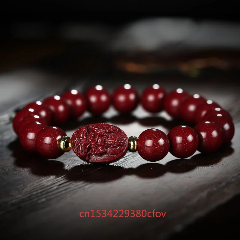 Luxury Red Cinnabar Bracelet Originally Named Buddha Samantabhadra Manjusri Bodhisattva Zodiac Guardian Deity Men Women Gifts