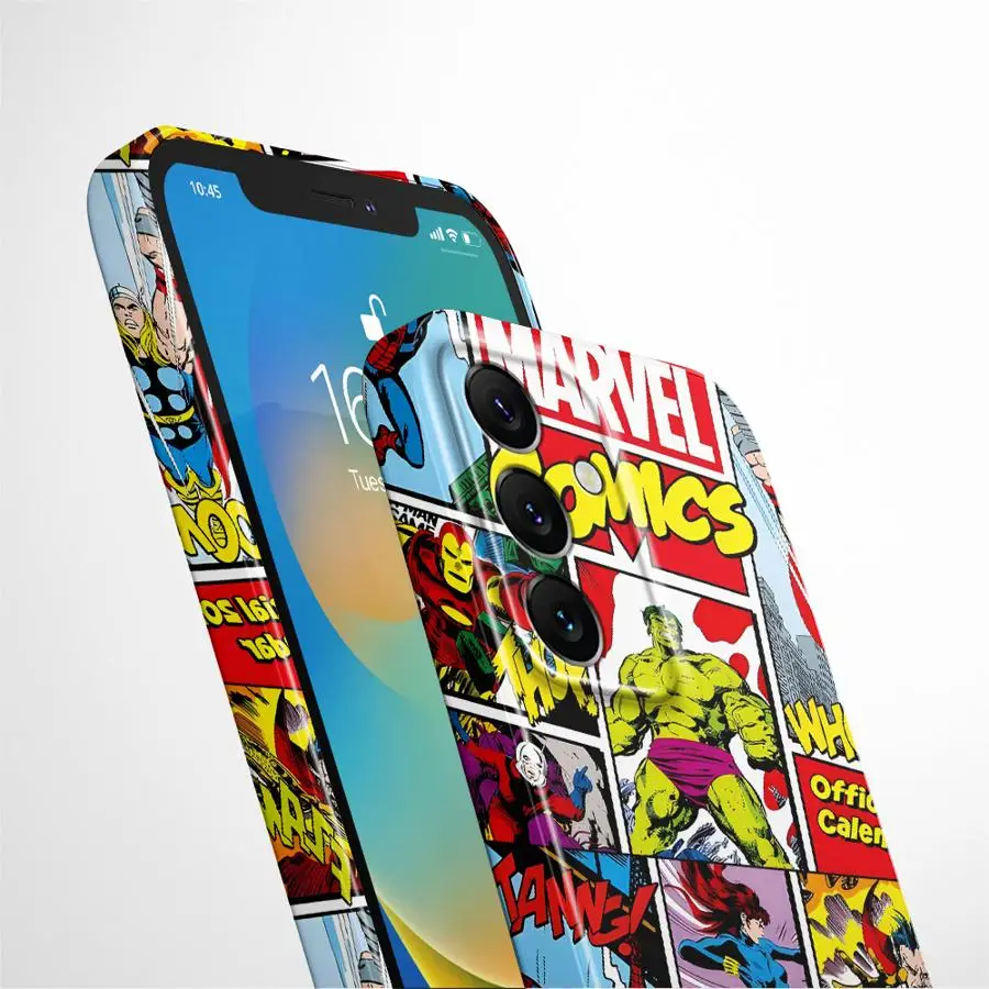 Чехол для Samsung Galaxy A53 A25 A04 A54 A52s A06 A55 A50 A30 A51 A05 Жесткий чехол для телефона Marvel Collage Hulk